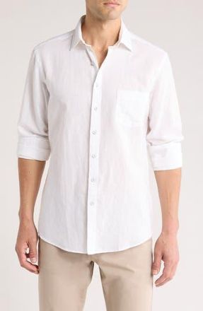 Rodd & Gunn Penrose Linen Blend Button-Up Shirt in White at Nordstrom Rack, Size Xx-Large
