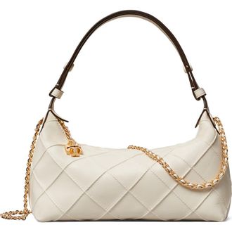 Tory Burch Fleming Pochette Quilted Leather Shoulder Bag in Light Cream at Nordstrom