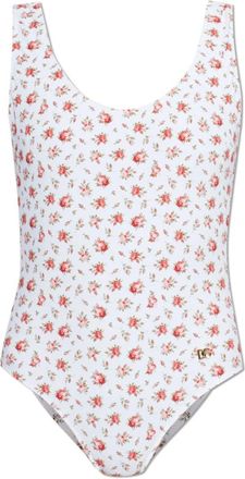 Dolce & Gabbana Small Rose-Print One-Piece Swimsuit - Dames - Badpakken - Wit - S - Badmode