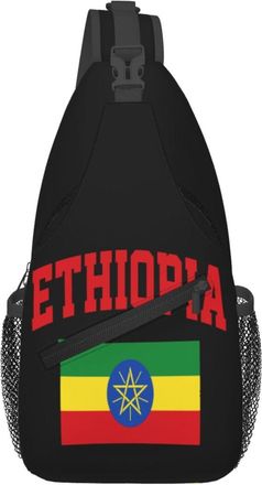 Generic Ethiopia Flag Crossbody Bag Breathable Shoulder Bag Adjustable Fanny Pack for Runner Men Camping