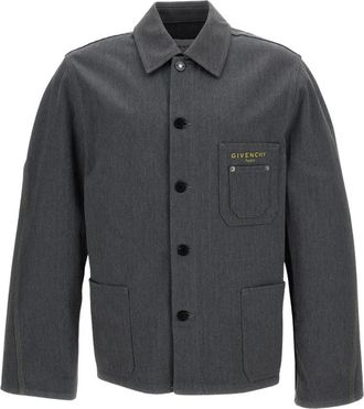 Givenchy Light Jackets, male, Gray, Size: M Giacca modello over