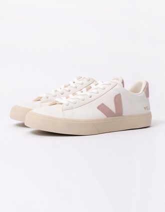 Veja Womens VEJA Campo Leather Womens Trainers - White/Babe - Size: 5
