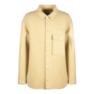 Jil Sander Heren, Overhemden, Bruin, Maat: L Wol