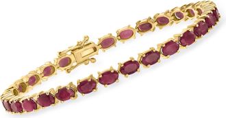 Ross-Simons Ruby Bracelet in 18kt Gold Over Sterling