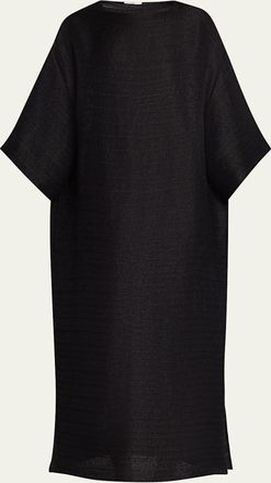 The Row Oraffa 3/4-Sleeve Silk-Linen Maxi Dress