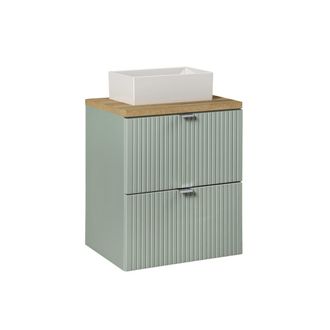 Petits Meubles Mueble lavabo 2 cajones estratificado Verde marr&oacute;n