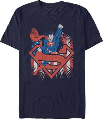 Superman Mens Superman Festive Pose T Shirt in Navy Blue at Nordstrom, Size Xxx-Large
