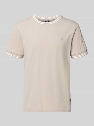 Joop T-Shirt mit Kontraststreifen Modell Jose in Beige, Gr&ouml;&szlig;e XXXL