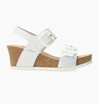 Mephisto Womens Lissia Lightweight Walking Wedge Sandal In White