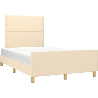 vidaXL Vidaxl - Estructura de cama sin colchón tela crema 120x200 cm