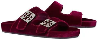 Tory Burch Mellow Pav&eacute; Slide Sandal in Burgundy Berry /Silver at Nordstrom, Size 7.5