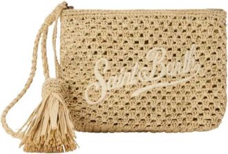 MC2 Saint Barth Clutches, female, Beige, Size: ONE SIZE Raffia Pouch