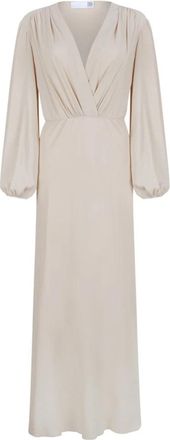 Douuod Gedrapeerde Midi-jurk - Dames - Avondkleed - Beige - S - Leer - Kleedjes