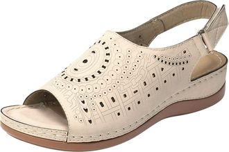 Generic QWUVEDS Sandals Womens Summer Comfortable Sandals & Slides for Women Sandals Girls Hollow Sandals Toe Wedges Shoes Fashion Beach Women Breathable Summ