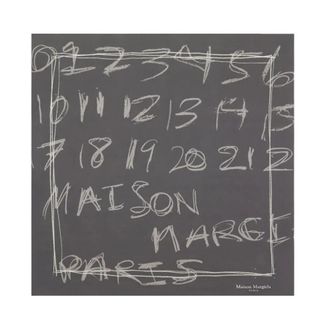 Maison Margiela Numbered Foulard Scarf - Dames - Zijden sjaals - Bruin - ONE Size - Accessoires