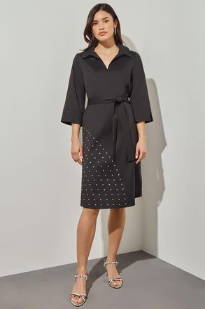 Ming Wang Knee Length Shift Dress in Black at Nordstrom, Size 1X