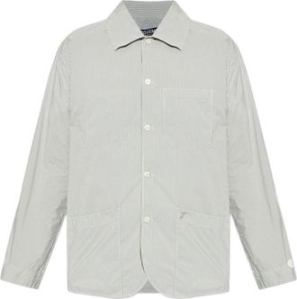 Jacquemus Classic Collar Grey Jacket With Striped Design