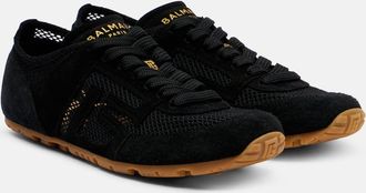 Balmain Runner suede-trimmed sneakers