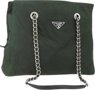 Prada Pre-owned Vintage Nylon Schoudertas - Dames - Vintage Schoudertas - Groen - ONE Size - Nylon - Vintage