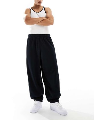 Nike Club - Joggers oversize in spugna neri-Nero