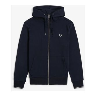 Fred Perry Sudadera con capucha y cremallera - Sweatshirts & Hoodies - Hombre - Azul - XL