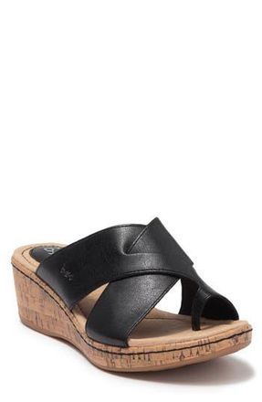 B&oslash;rn Summer Crisscross Wedge Sandal in Black at Nordstrom Rack, Size 10