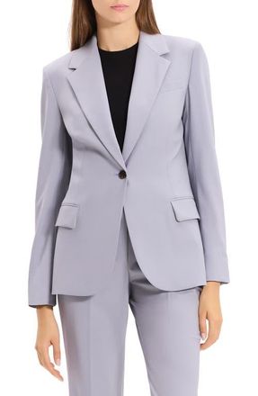 Theory Lynnia Stretch Wool Blazer in Harbor Blue at Nordstrom, Size 14