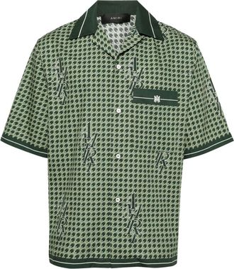 Amiri houndstooth-pattern shirt - men - Cotton - S - Green
