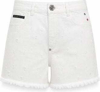 Philipp Plein Hot Pants - Dames - Denim shorts - Wit - W26 - Denim - Korte Broeken