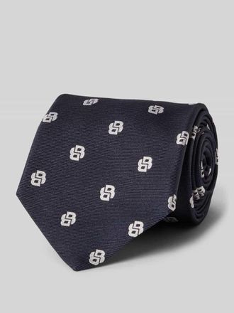 HUGO BOSS Seidenkrawatte mit Allover-Muster in Marine, Größe 1
