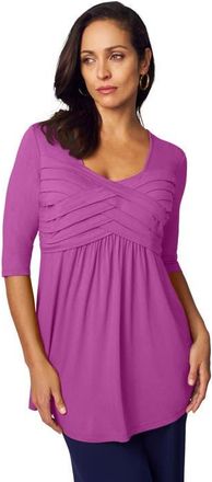 Jessica London Stretch Knit Pleated Tunic in Deep Orchid at Nordstrom, Size 16