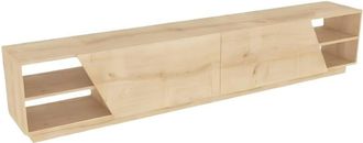 Calicosy Mueble de TV 4 estantes 2 puertas L240 cm - Efecto Roble