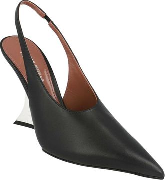 PARIS TEXAS Nina Leather Slingback Wedge