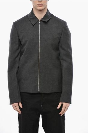 Givenchy Wool Full-Zip Overshirt with Chest Pocket size 44
