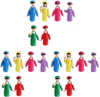 OEM Conjunto De 36 Piezas De Gorro Y Delantal De Chef Para Ni&ntilde;os, Delantal De Algod&oacute;n Ajustable Para Ni&ntilde;os Y Ni&ntilde;as