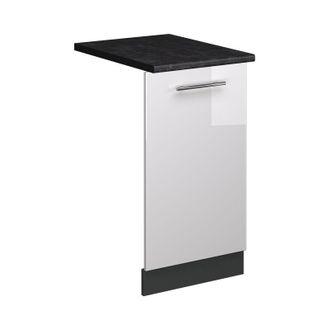 Vicco Panel Frontal Del Lavavajillas Fame-line, Blanco Alto Brillo, 45 Cm, Et Antracita Vicco