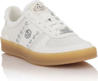 Philipp Plein Perforated Leather Sneakers Retro Rebel Unisex in White at Nordstrom, Size 42