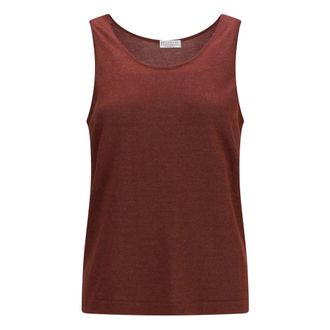 Brunello Cucinelli Top de Punto Luminoso - Tops - Mujer - Rojo - L