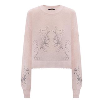 Twinset Sweatshirts - Dames - Ronde hals truien - Roze - M - Truien & Vesten