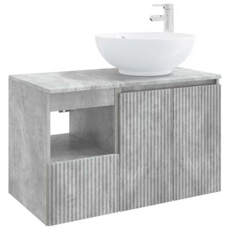 vidaXL Juego De Muebles De Ba&ntilde;o 2 Uds. Gris Hormig&oacute;n Vidaxl