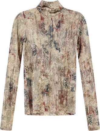 Pierre-Louis Mascia Ranat Turtleneck Top - Dames - Coltruien - Beige - S - Polyester - Truien & Vesten