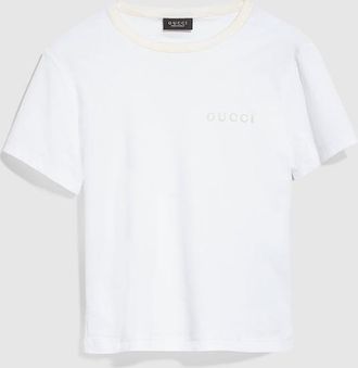 Gucci Cotton Jersey T-shirt With Embroidery, White, Ready-to-wear