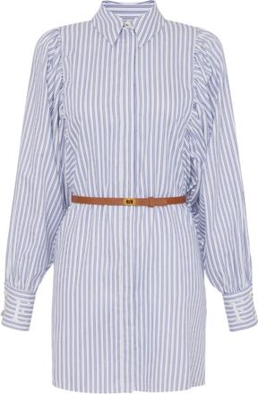 Elisabetta Franchi Kleedjes, Dames, Blauw, L, Katoen, Stijlvolle 100% katoenen top