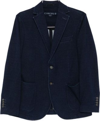 Circolo 1901 Two-Button Tailored Jacket In Deep Blue Cotton-Elastane Blend