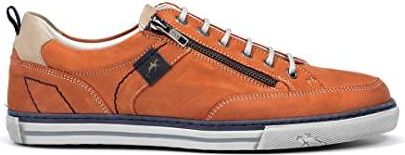 Zapatos De Hombre Fluchos Quebec 9376 Piel Greta Color Naranja Cotto