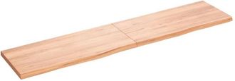 vidaXL Wall Shelf Light Brown 180x40x(2-4) cm Treated Solid Wood Oak vidaXL