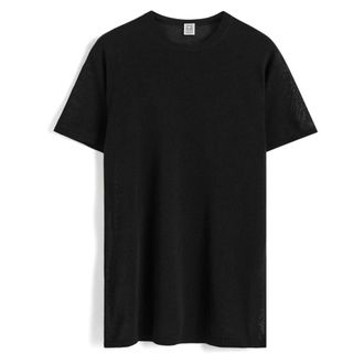 Toteme T-Shirts, female, Black, L, Tee Knit