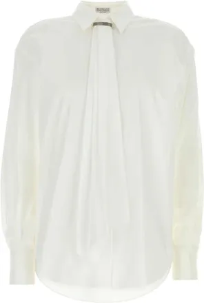 Brunello Cucinelli Donna, Camicette, Bianco, M, new