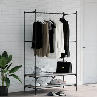 vidaXL Vidaxl - Perchero Con Estantes Madera De Ingenier&iacute;a Sonoma Gris Gris