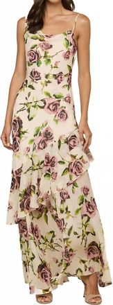 L'agence Viola Silk Cowl-Neck Gown In Romantic Rose